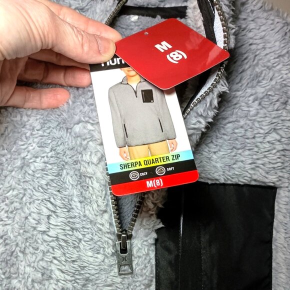 Boys Hurley Half-Zip Fleece - Grey - Medium (8) - Picture 4 of 7
